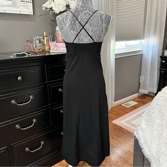 Madewell Crisscross Back Black V-neck Slip Midi Dress Size 0 (NWT) - Picture 7 of 14